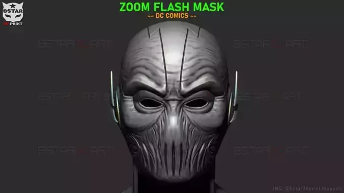  Zoom Flash Mask - Hunter Zolomon  Cosplay - DC Comics  3D print model
