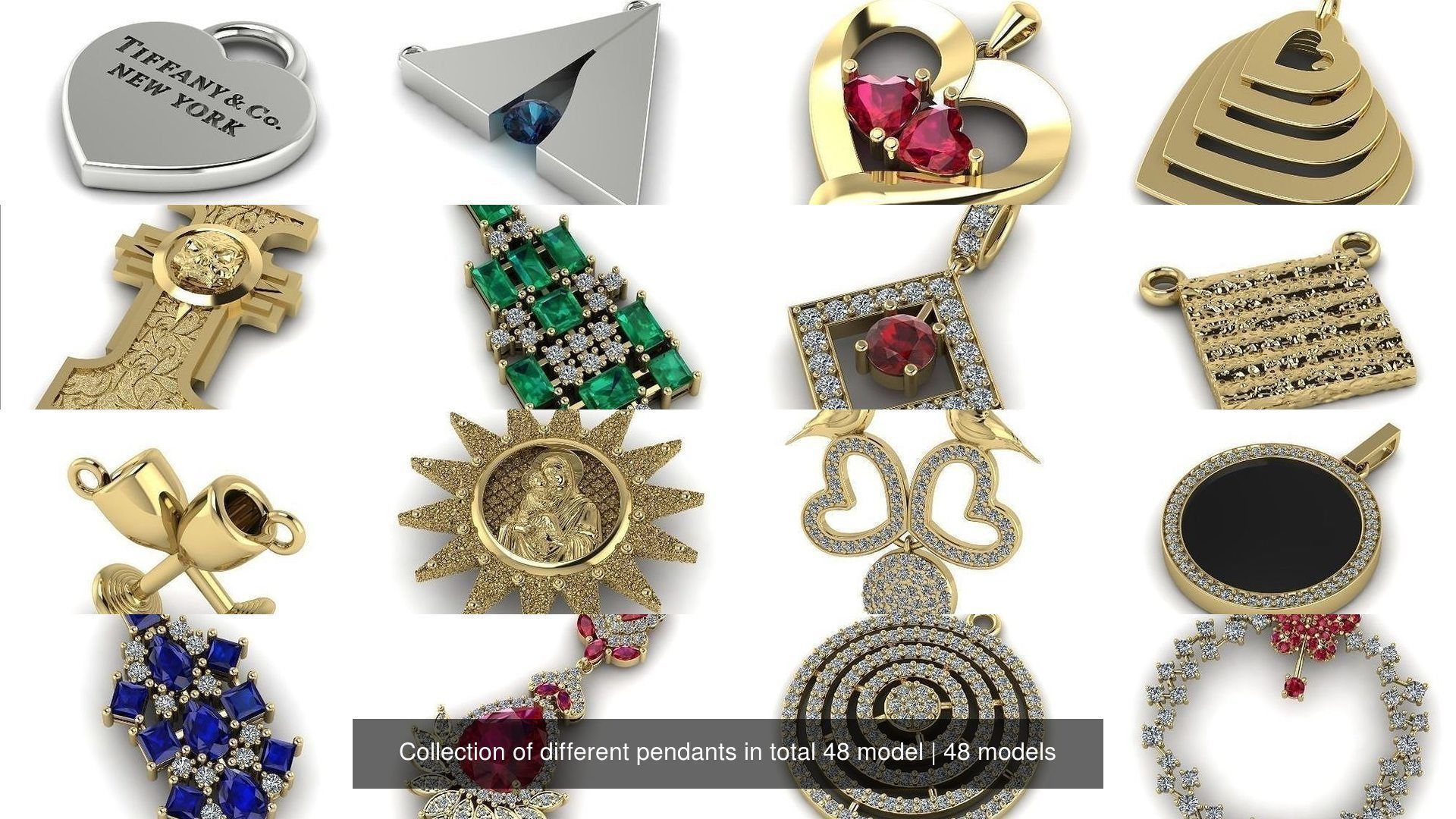 Collection of different pendants in total 48 model _4