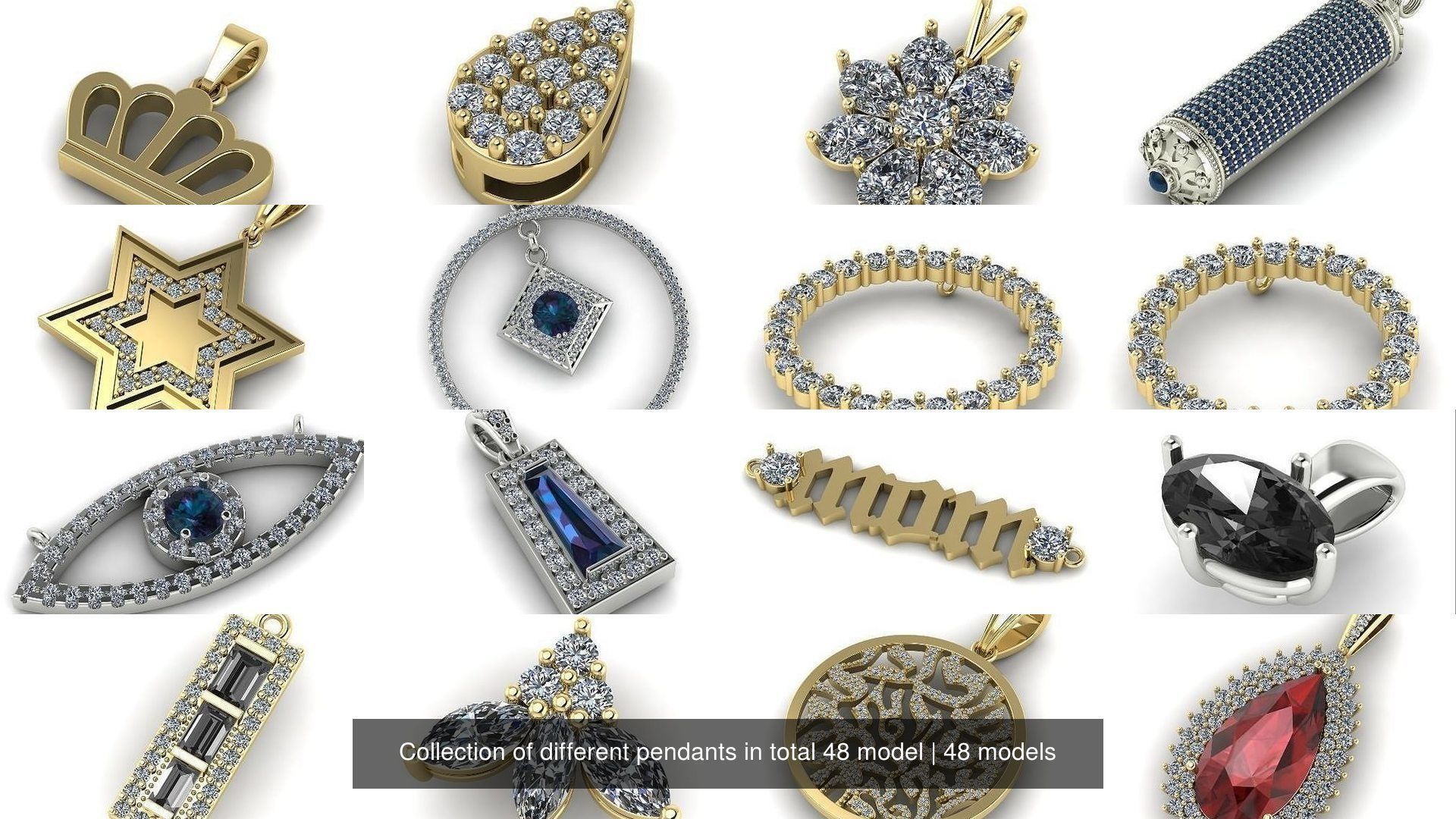 Collection of different pendants in total 48 model _2