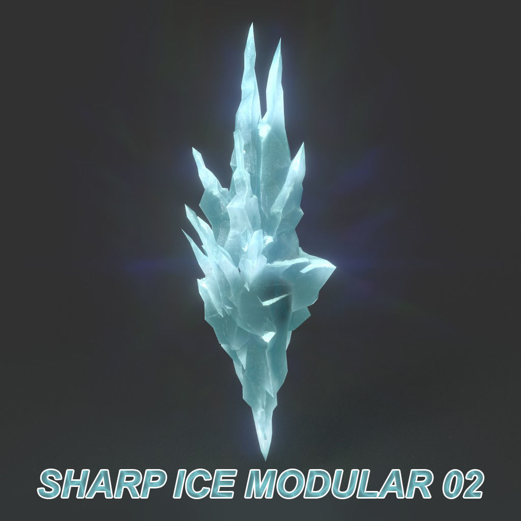 Low poly Sharp Ice Modular 210916 Low-poly 3D model_5