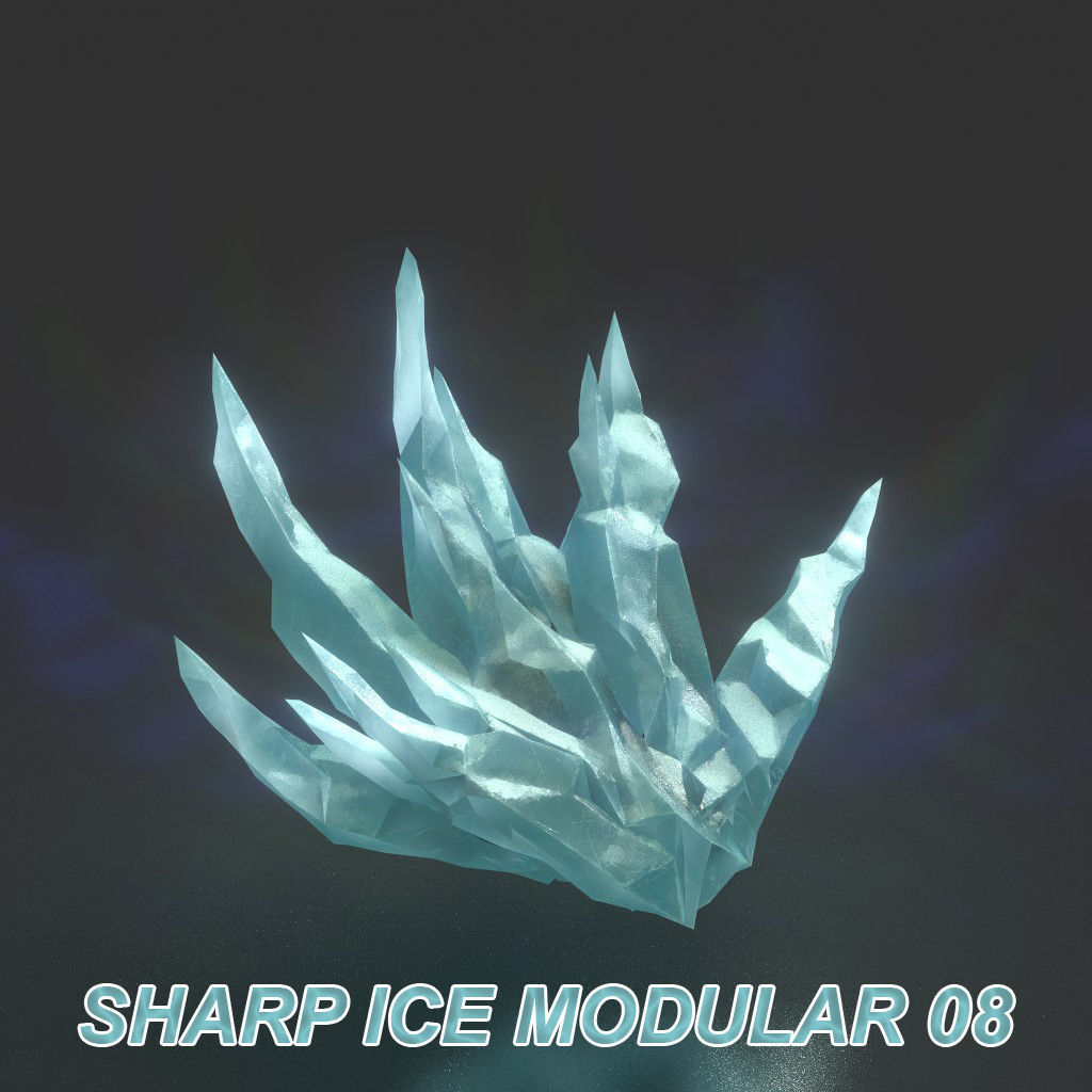 Low poly Sharp Ice Modular 210916 Low-poly 3D model_29