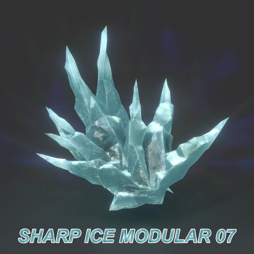 Low poly Sharp Ice Modular 210916 Low-poly 3D model_25