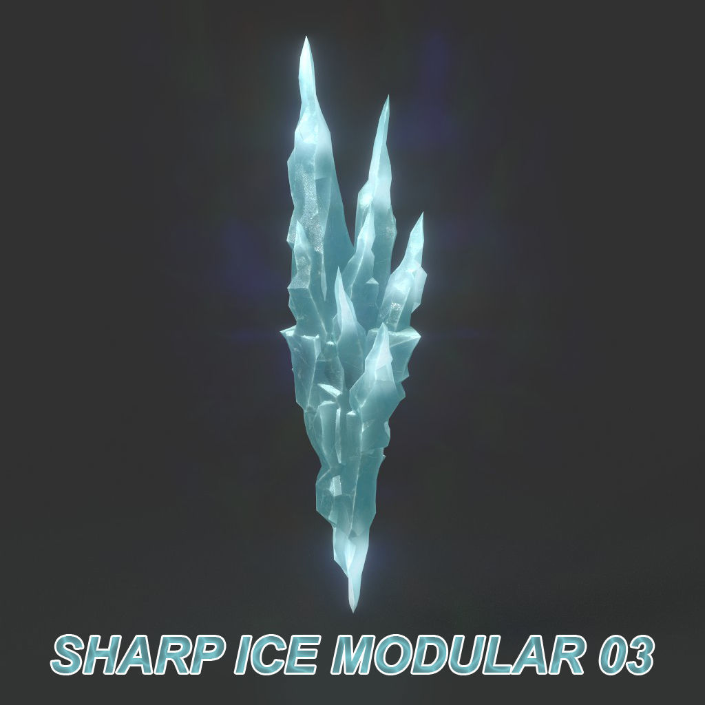 Low poly Sharp Ice Modular 210916 Low-poly 3D model_9