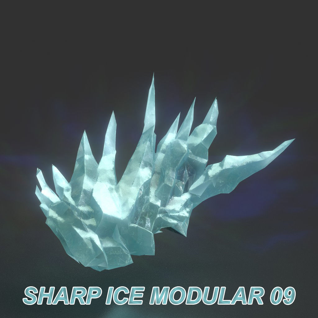 Low poly Sharp Ice Modular 210916 Low-poly 3D model_33