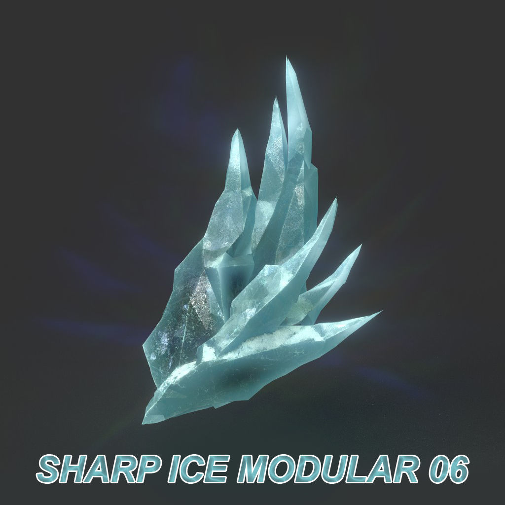 Low poly Sharp Ice Modular 210916 Low-poly 3D model_21