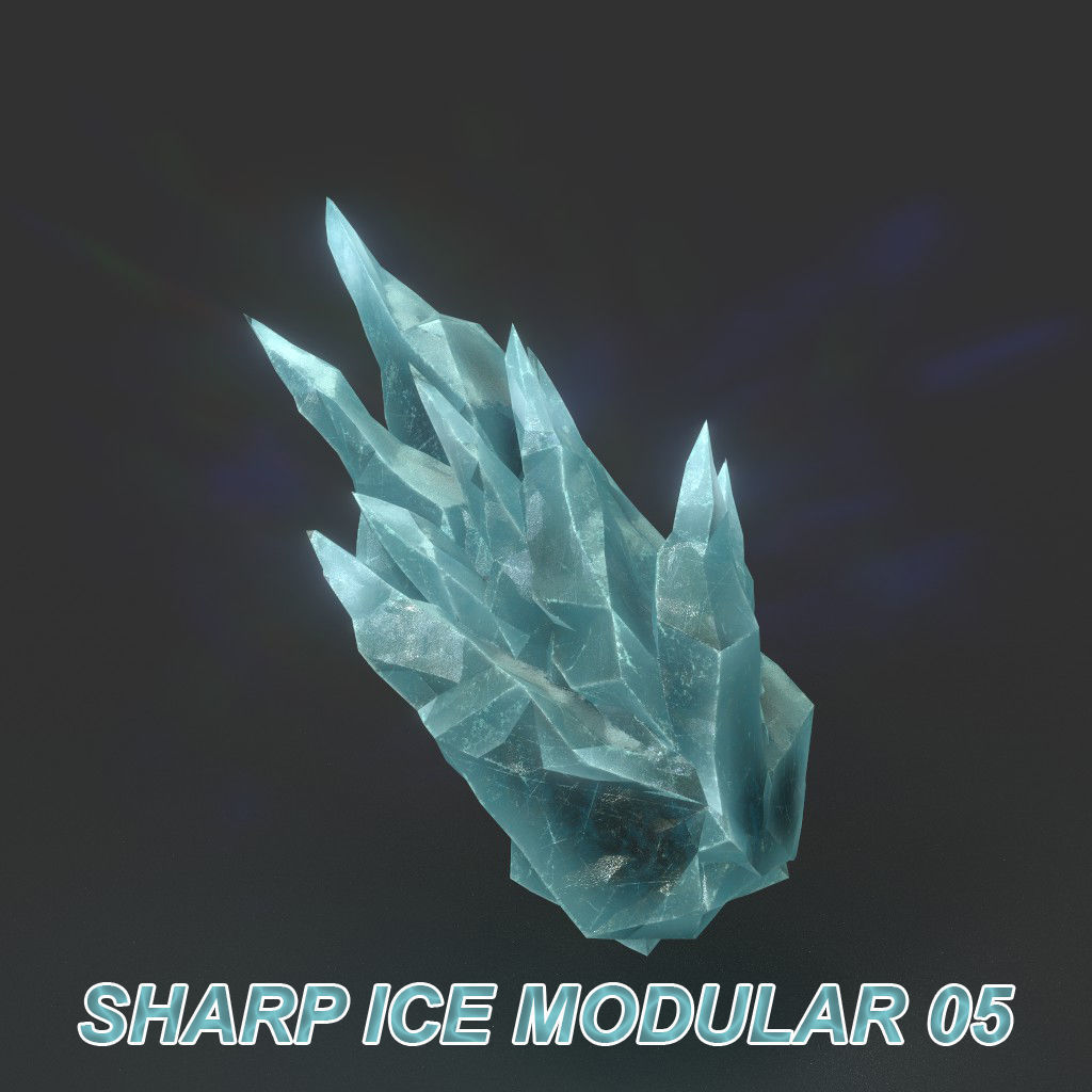 Low poly Sharp Ice Modular 210916 Low-poly 3D model_17