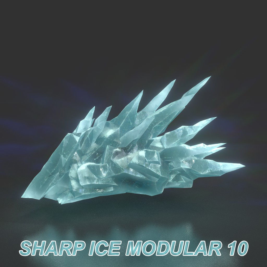 Low poly Sharp Ice Modular 210916 Low-poly 3D model_37