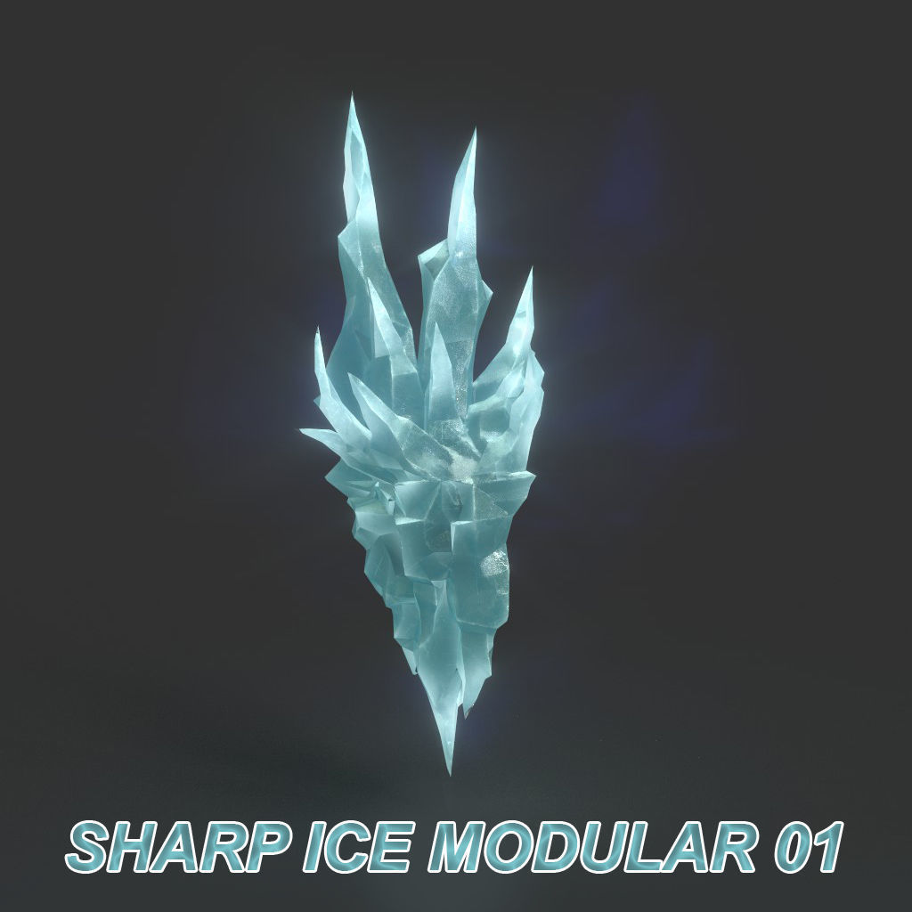 Low poly Sharp Ice Modular 210916 Low-poly 3D model_1