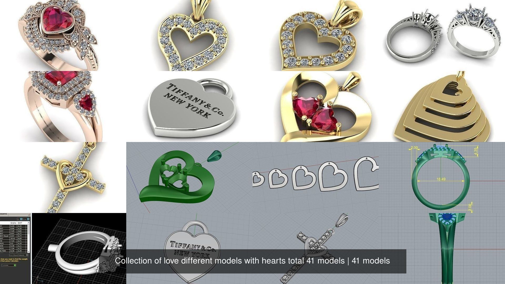 Collection of love different models with hearts total 41 models _4