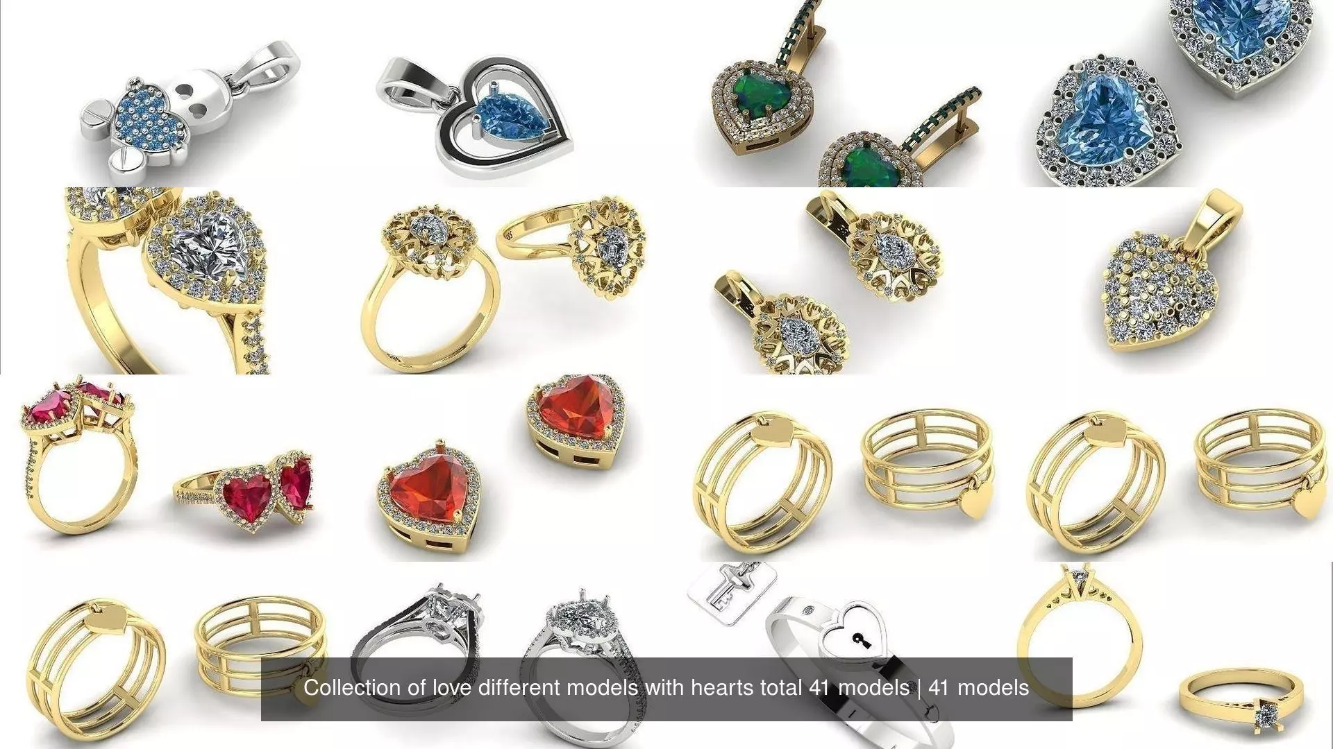 Collection of love different models with hearts total 41 models _0