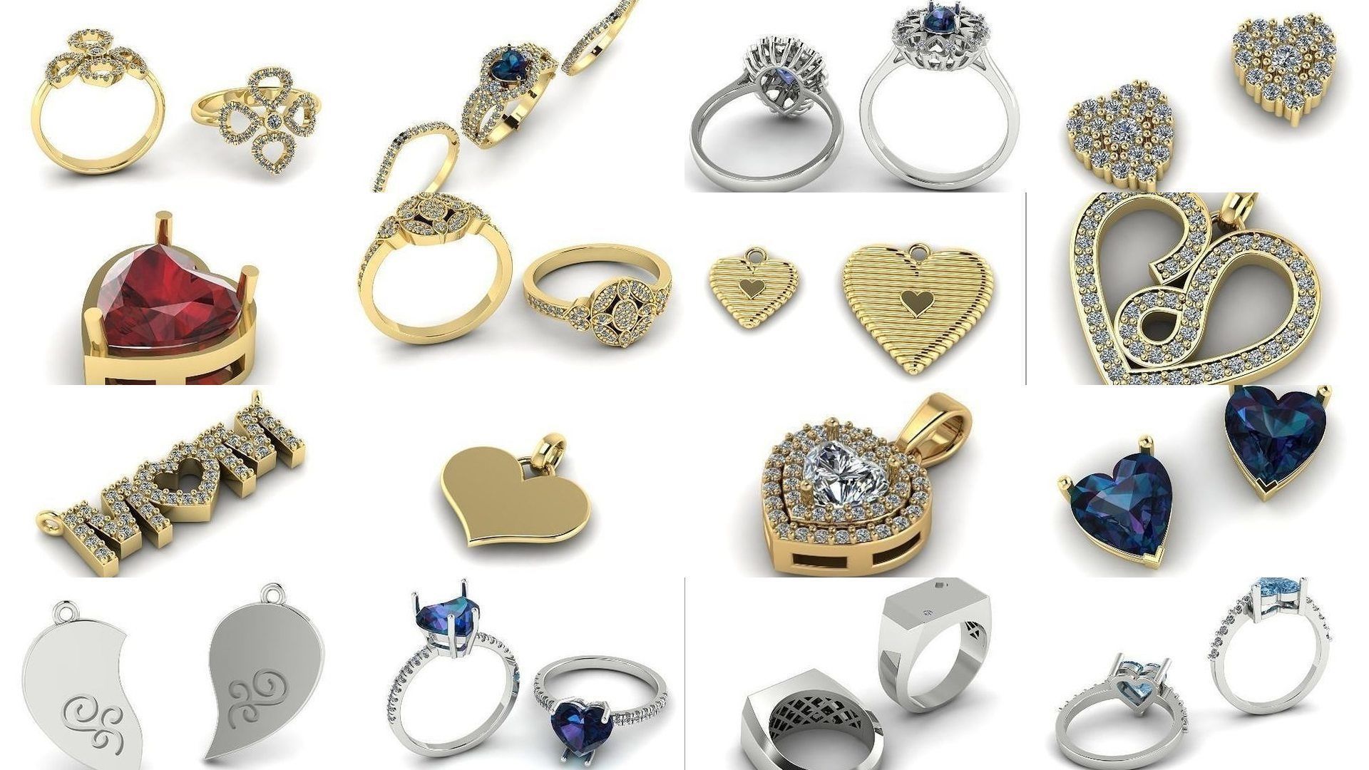 Collection of love different models with hearts total 41 models _1