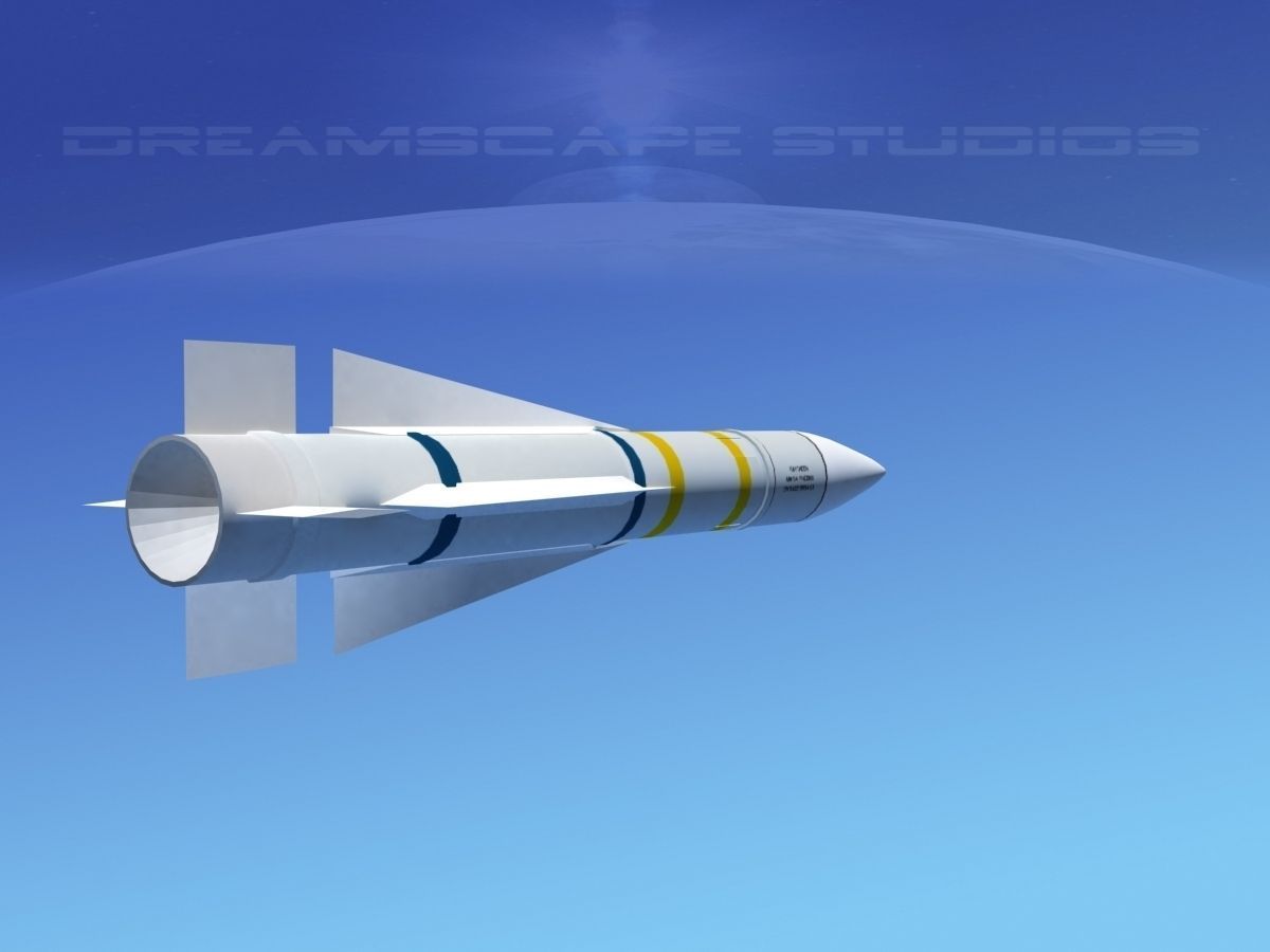 AIM -54 Phoenix air to air missile Low-poly 3D model_9