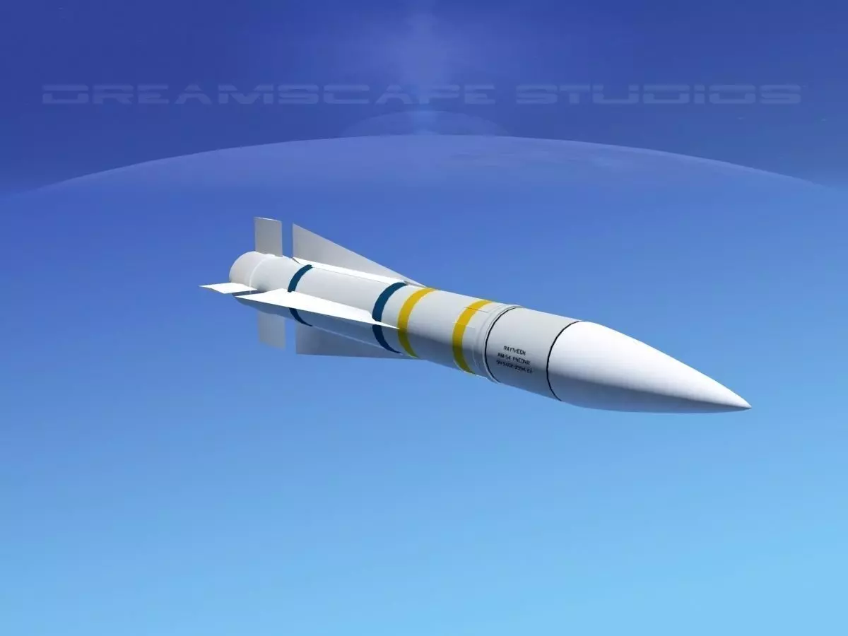 AIM -54 Phoenix air to air missile Low-poly 3D model_0