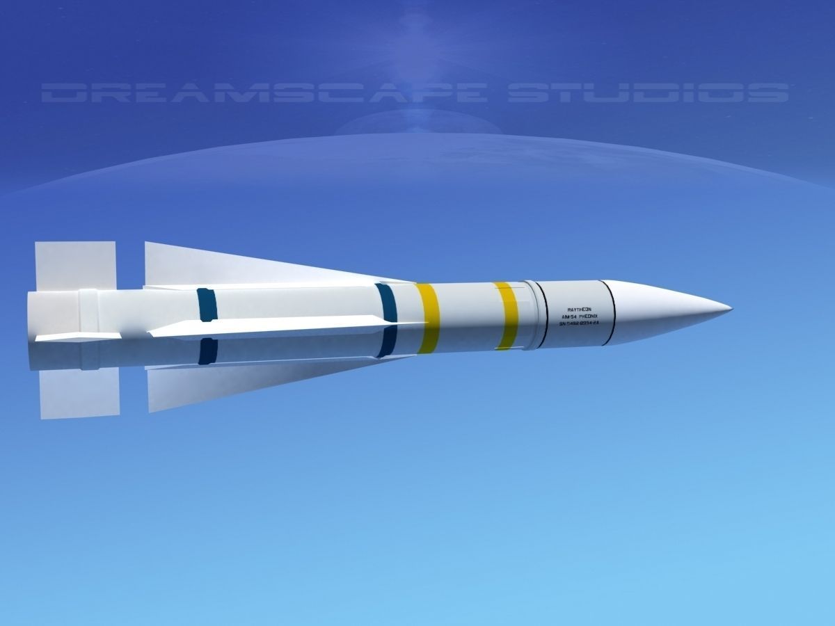AIM -54 Phoenix air to air missile Low-poly 3D model_2