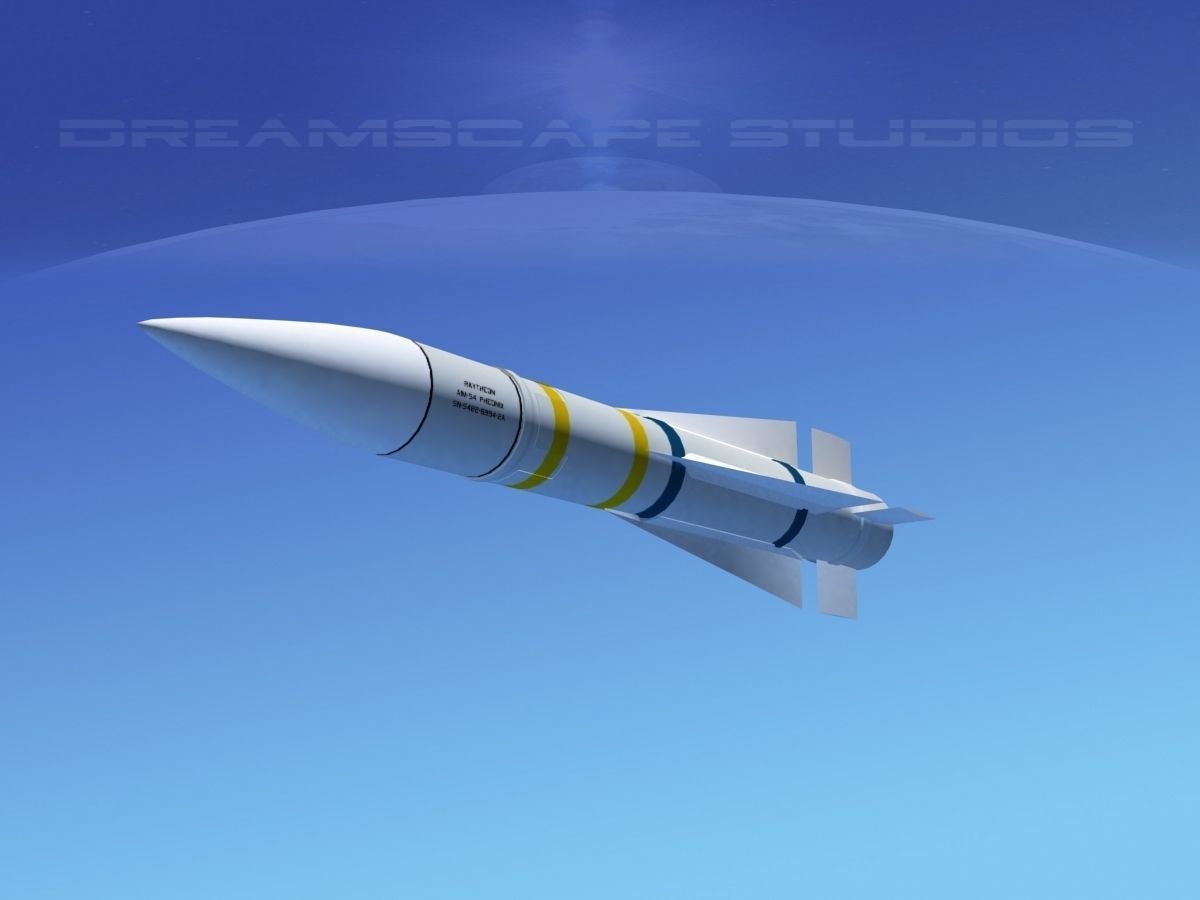 AIM -54 Phoenix air to air missile Low-poly 3D model_5
