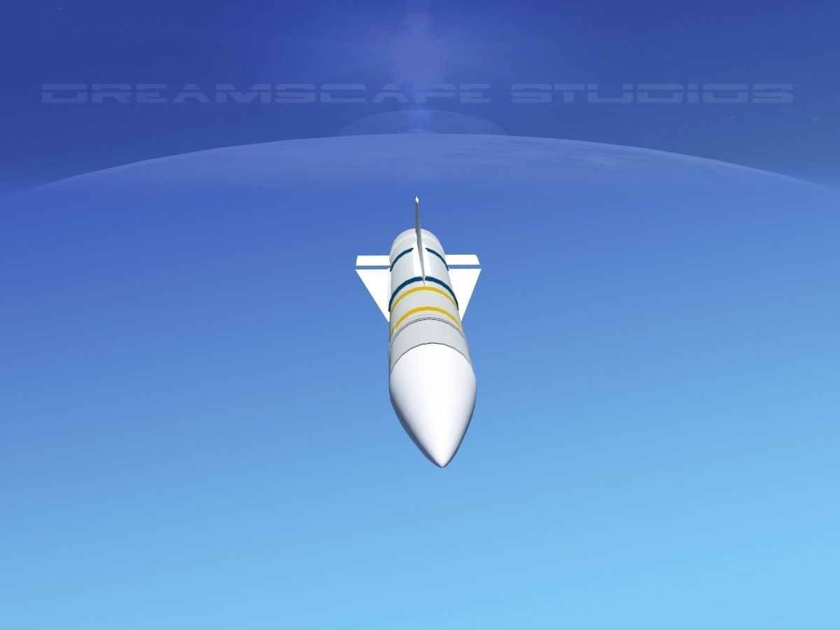 AIM -54 Phoenix air to air missile Low-poly 3D model_4