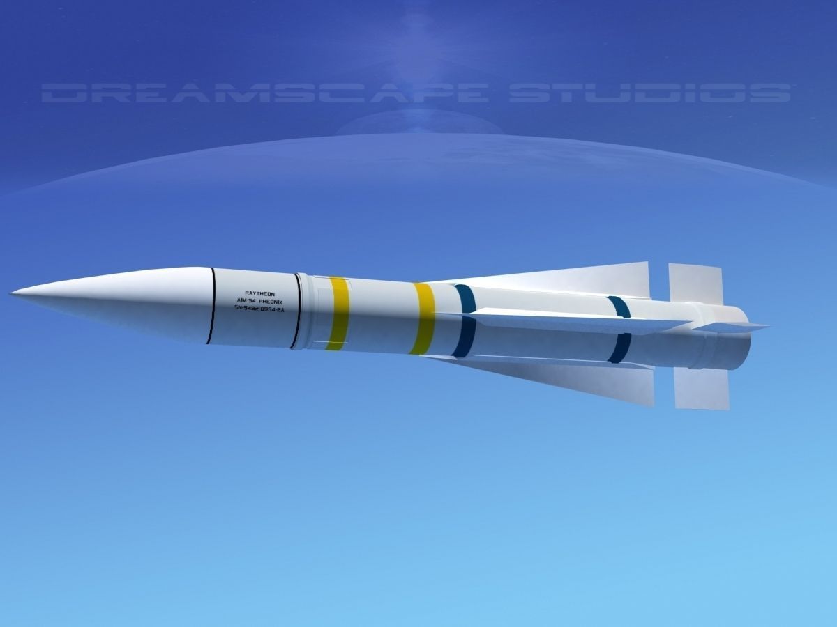 AIM -54 Phoenix air to air missile Low-poly 3D model_1