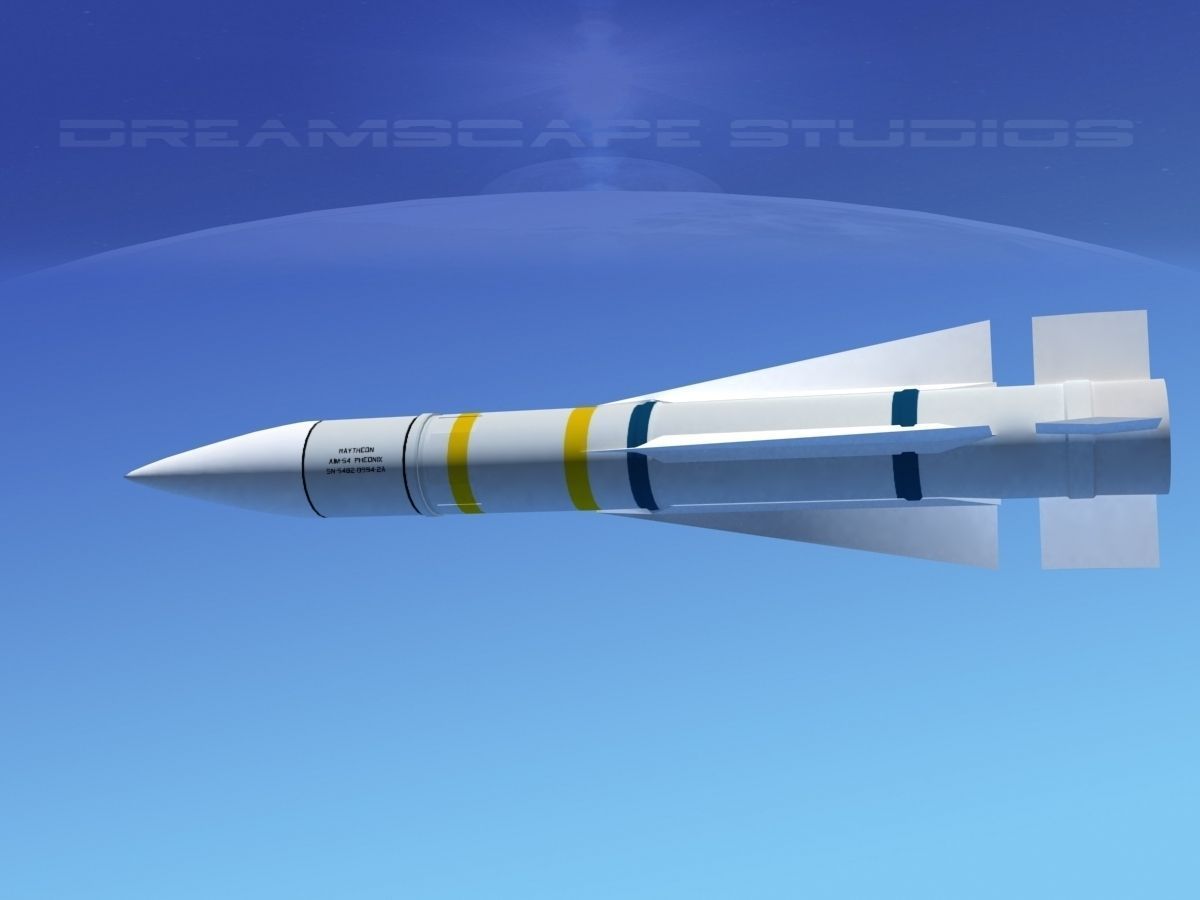 AIM -54 Phoenix air to air missile Low-poly 3D model_10