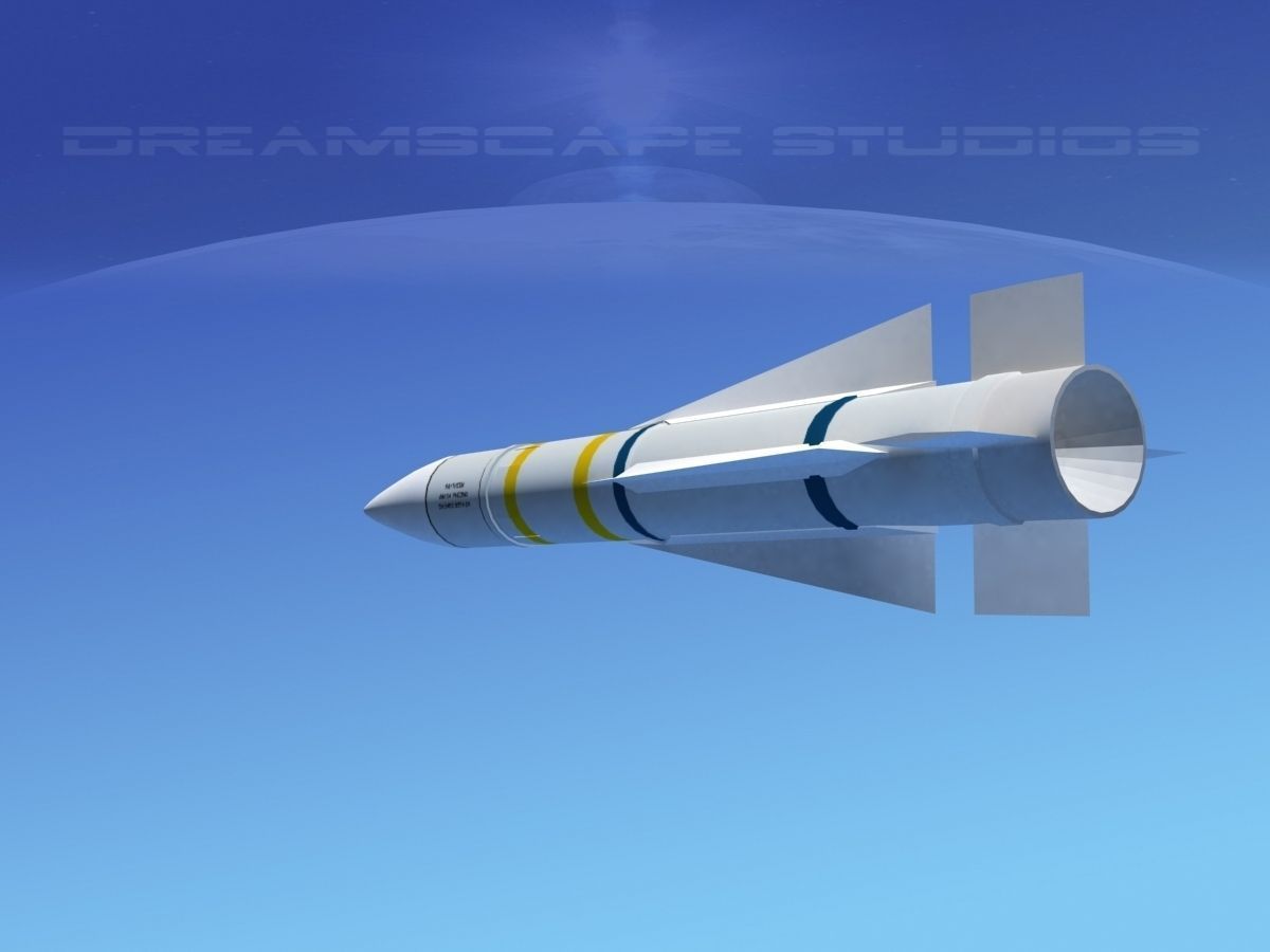 AIM -54 Phoenix air to air missile Low-poly 3D model_3