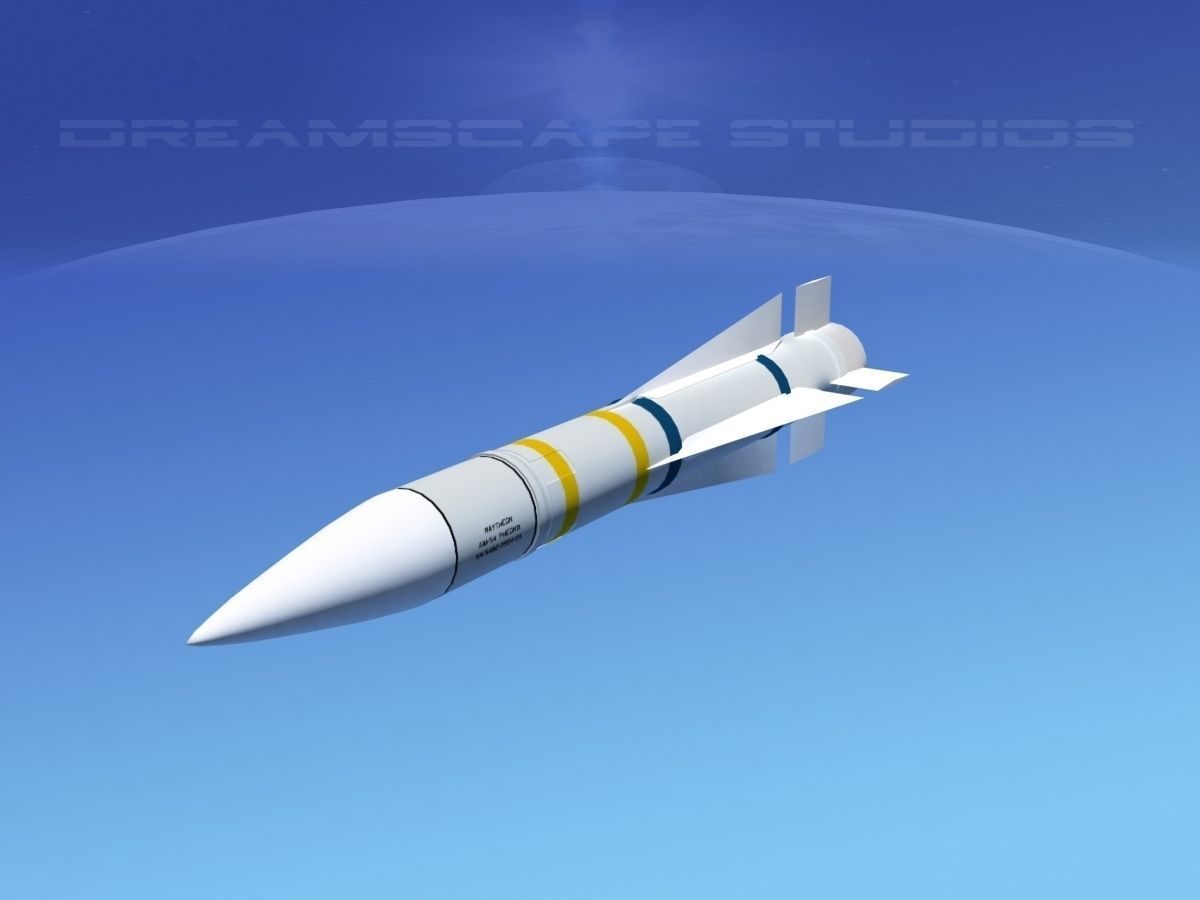 AIM -54 Phoenix air to air missile Low-poly 3D model_6