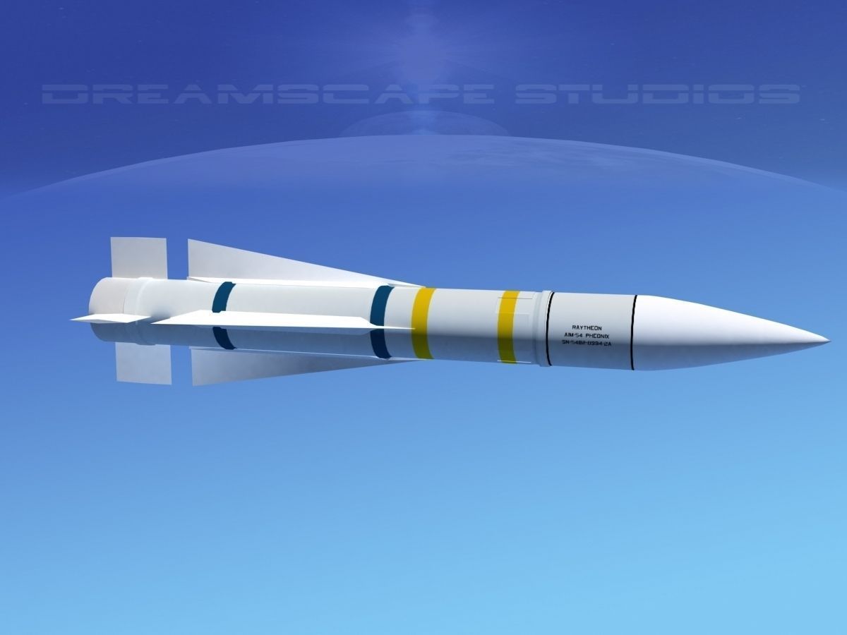 AIM -54 Phoenix air to air missile Low-poly 3D model_7