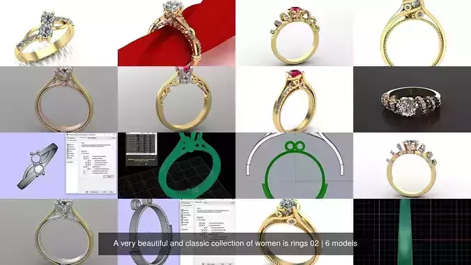 A very beautiful and classic collection of women is rings 02