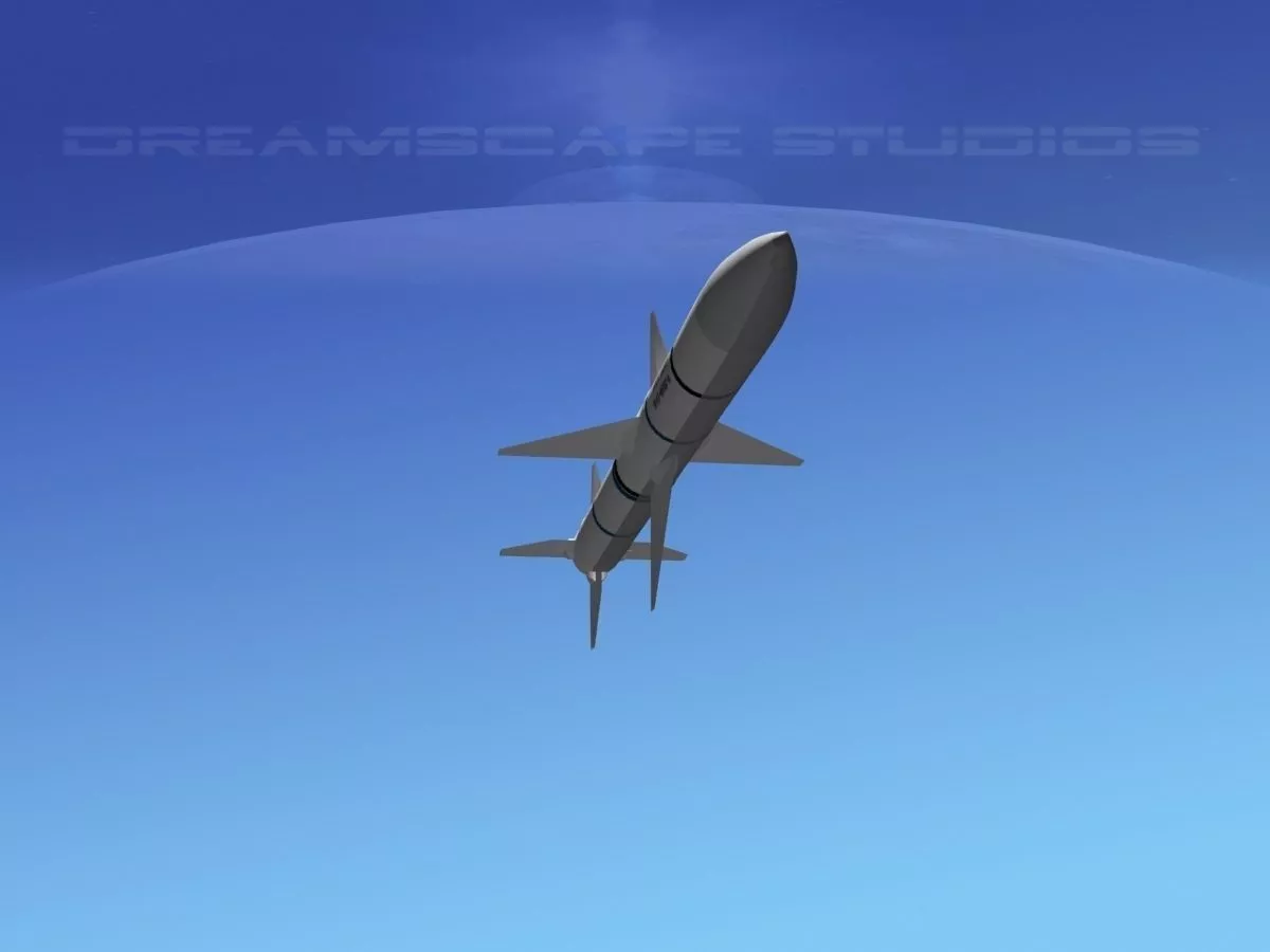 AIM-120 AMRAAM air to air missile Low-poly 3D model