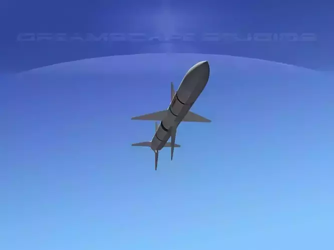 AIM-120 AMRAAM air to air missile Low-poly 3D model