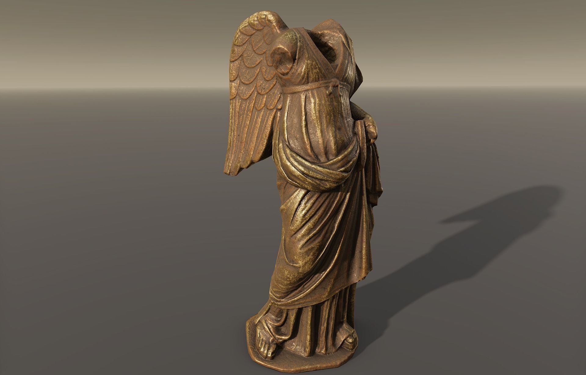 Angel Statue - PBR game-ready Low-poly 3D model_8