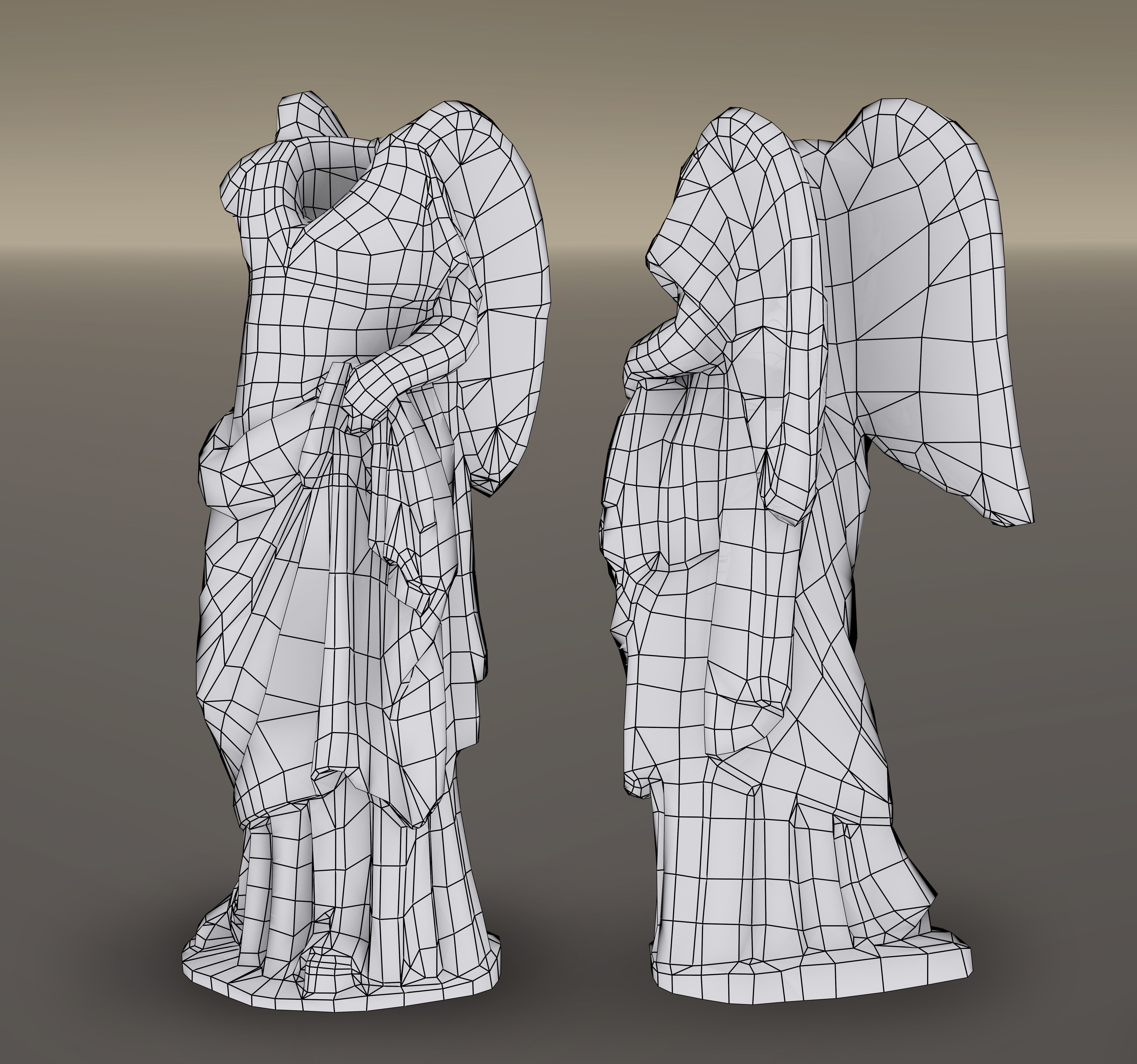 Angel Statue - PBR game-ready Low-poly 3D model_10