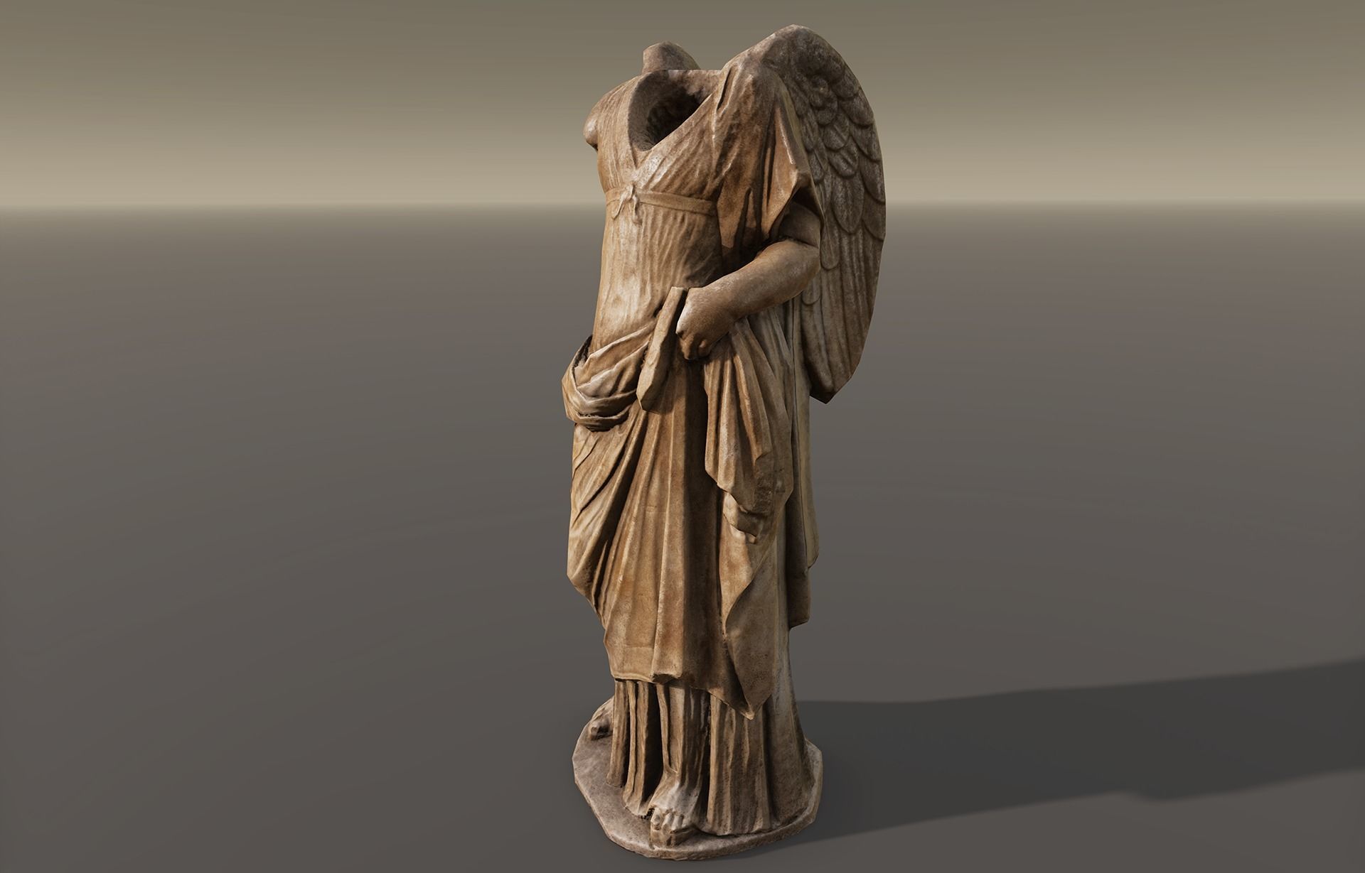 Angel Statue - PBR game-ready Low-poly 3D model_7