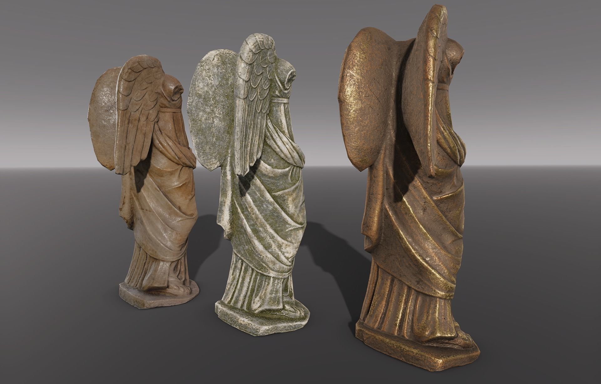 Angel Statue - PBR game-ready Low-poly 3D model_3