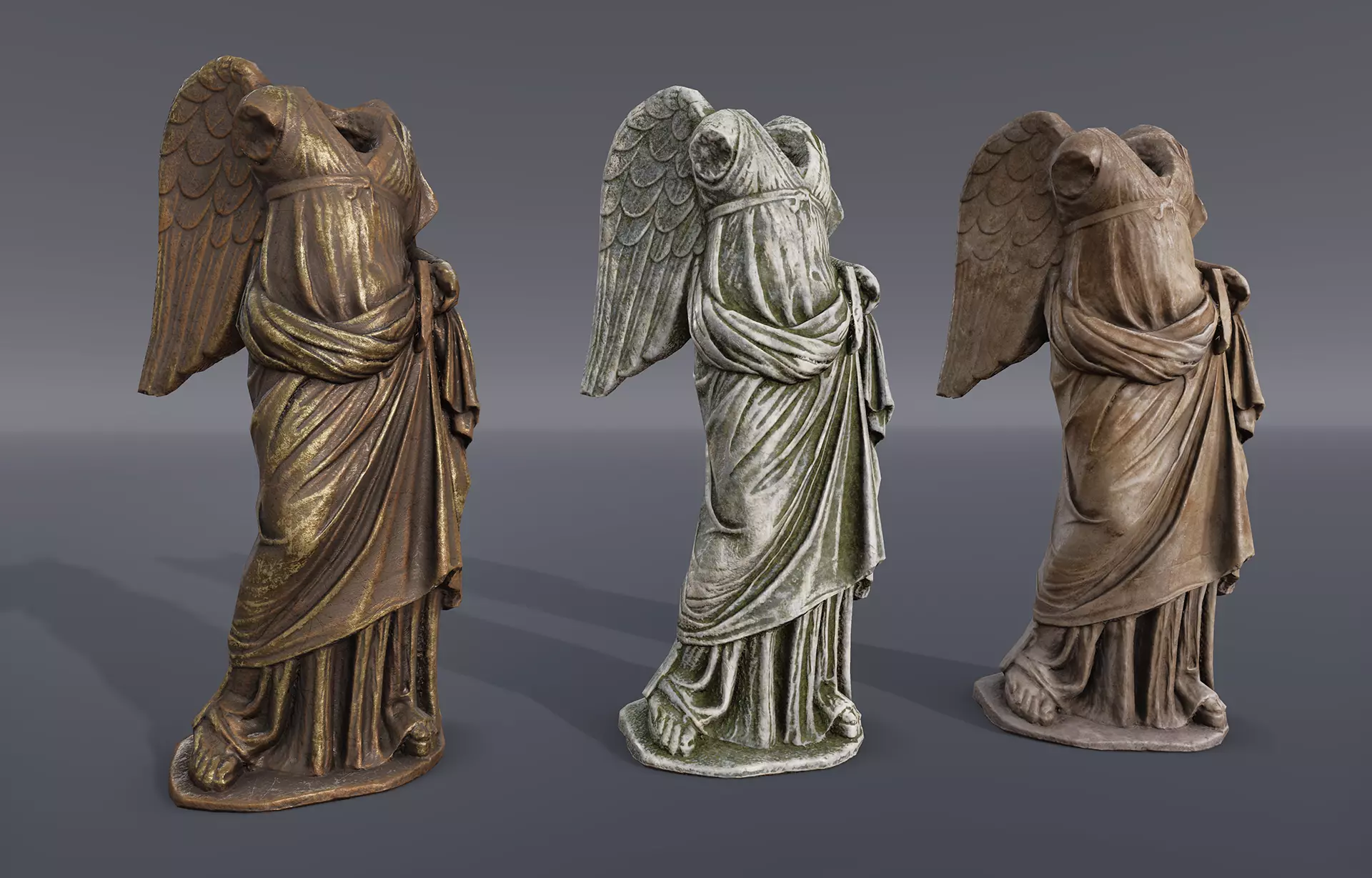 Angel Statue - PBR game-ready Low-poly 3D model_0