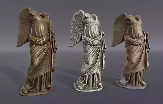 Angel Statue - PBR game-ready Low-poly 3D model