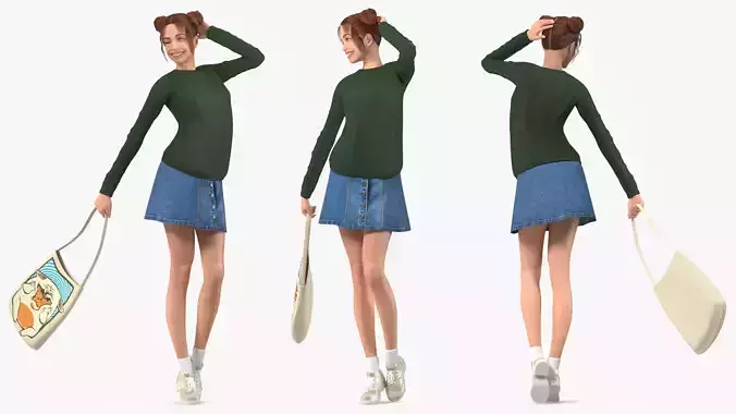 Urban Style Teenage Girl Standing Pose