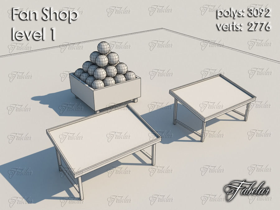 Fan Shop Low-poly 3D model_5