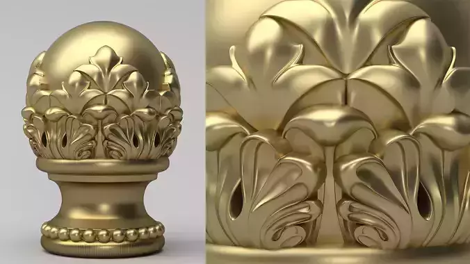 Carved Finial 3D model