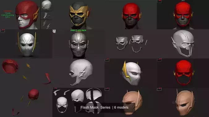 Flash Mask  Series  3D Model Collection