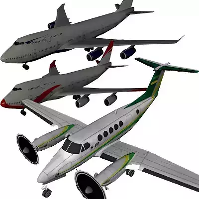 Pack Aircraft 3D Low-poly 3D model