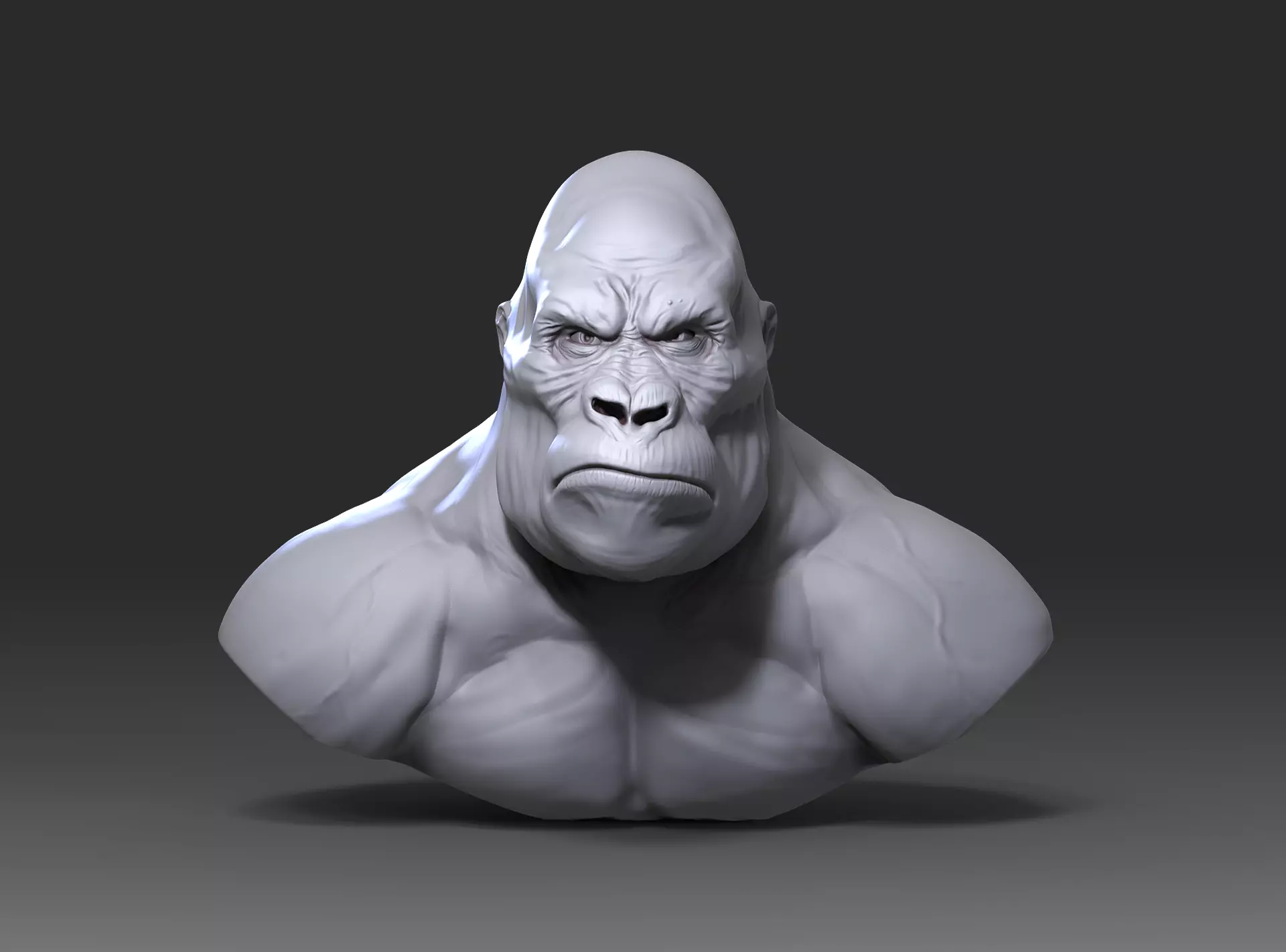 Gorilla bust 3D print model_0