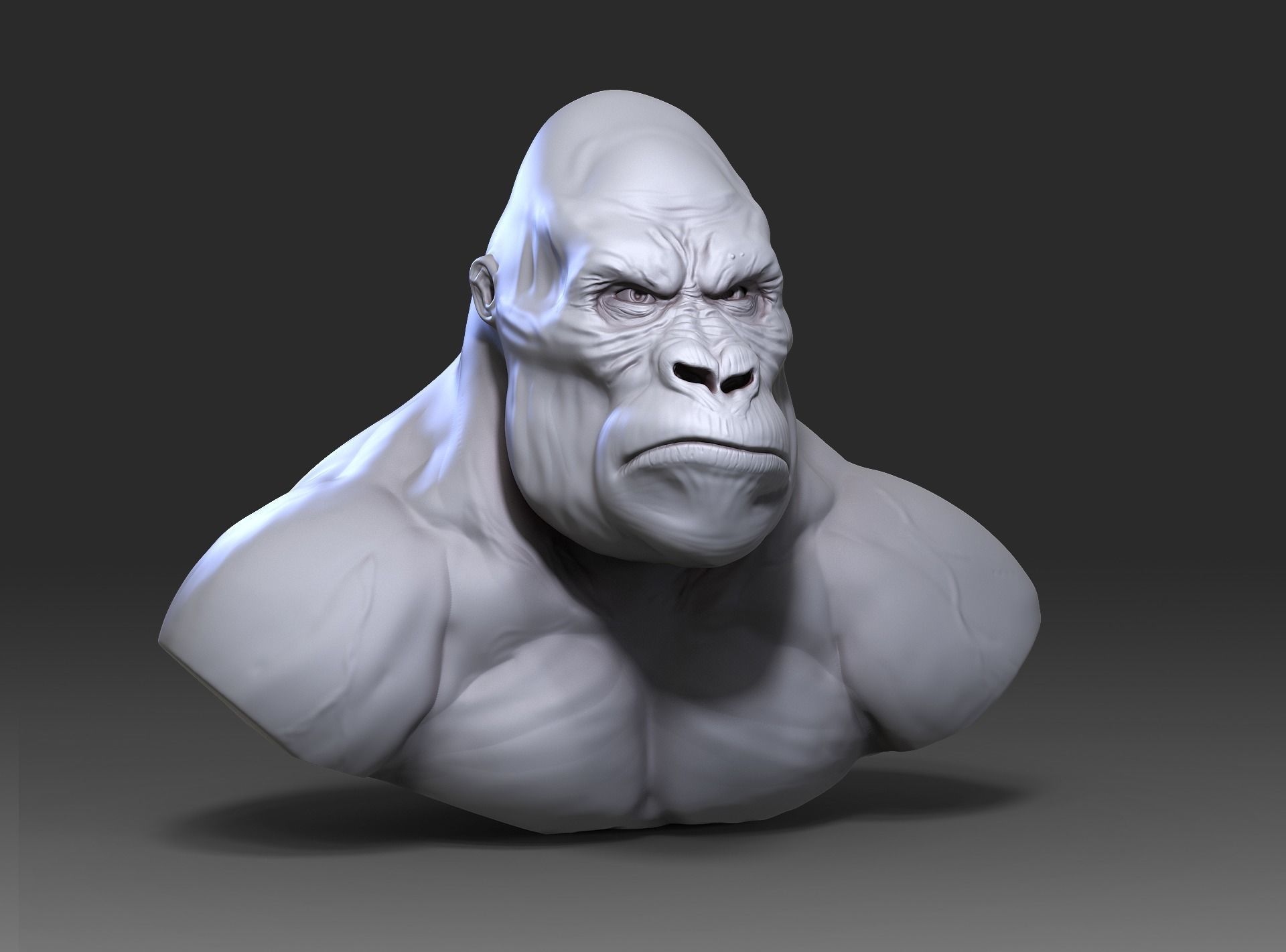 Gorilla bust 3D print model_2