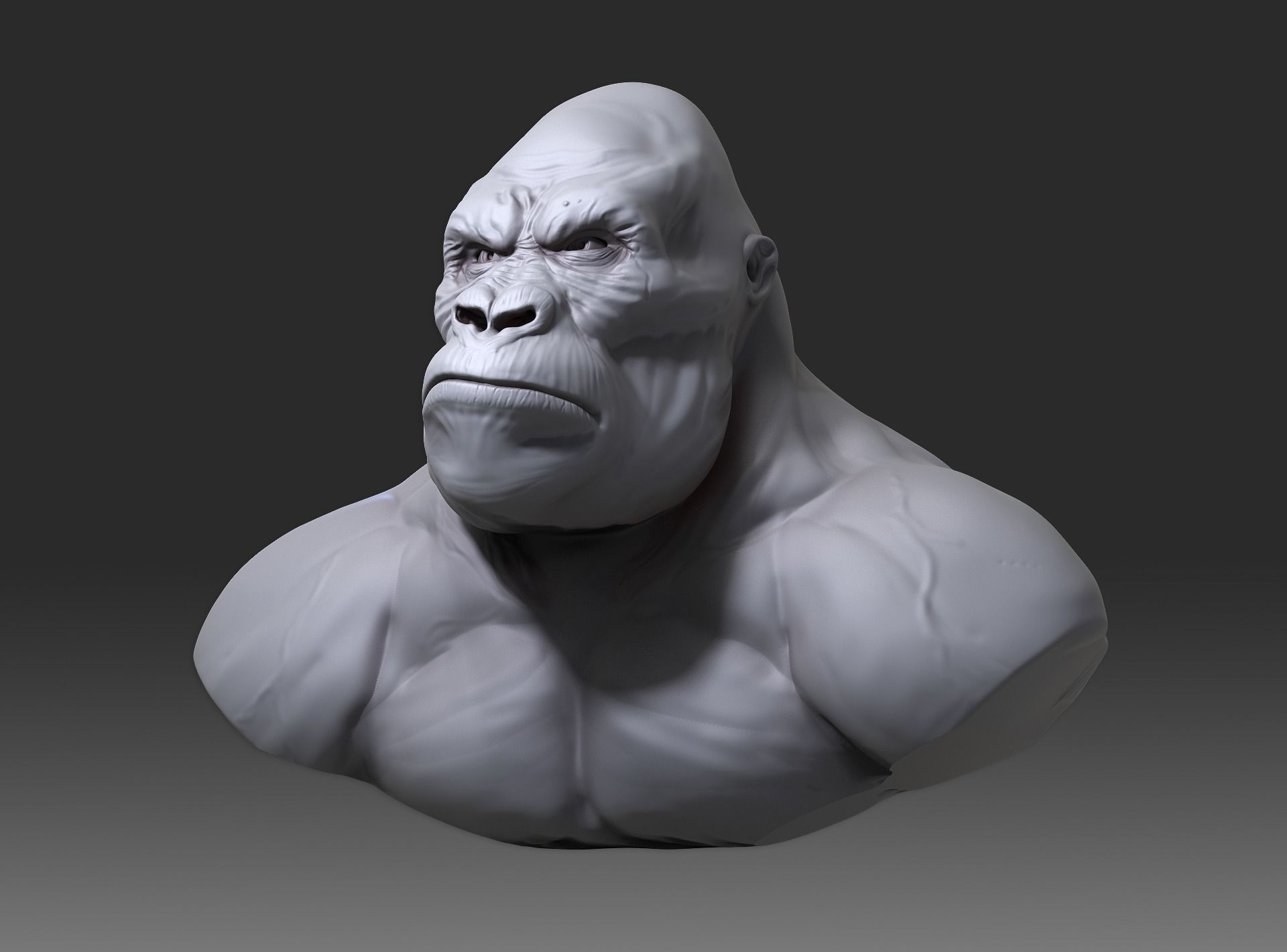Gorilla bust 3D print model_3