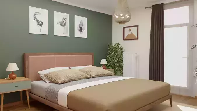 Bedroom Realistic Scene