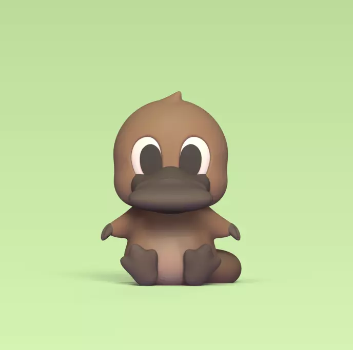 Cute Platypus 3D print model_0