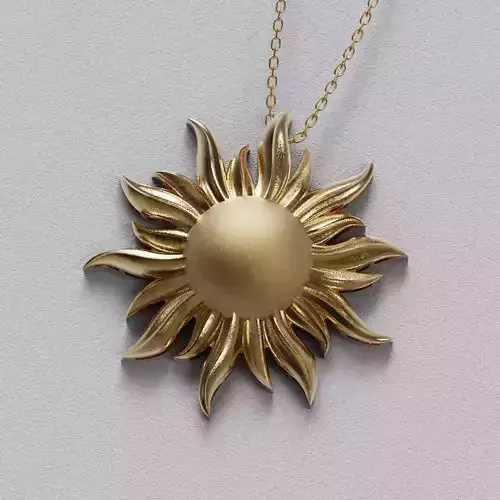 pendant silver sun on chain