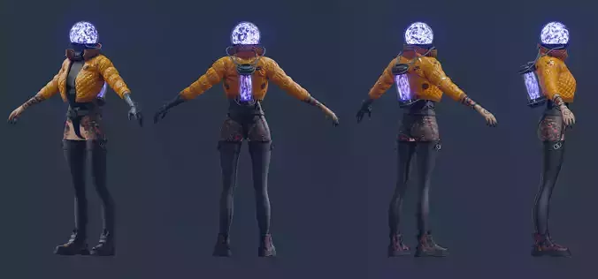 HiTech Mage girl character