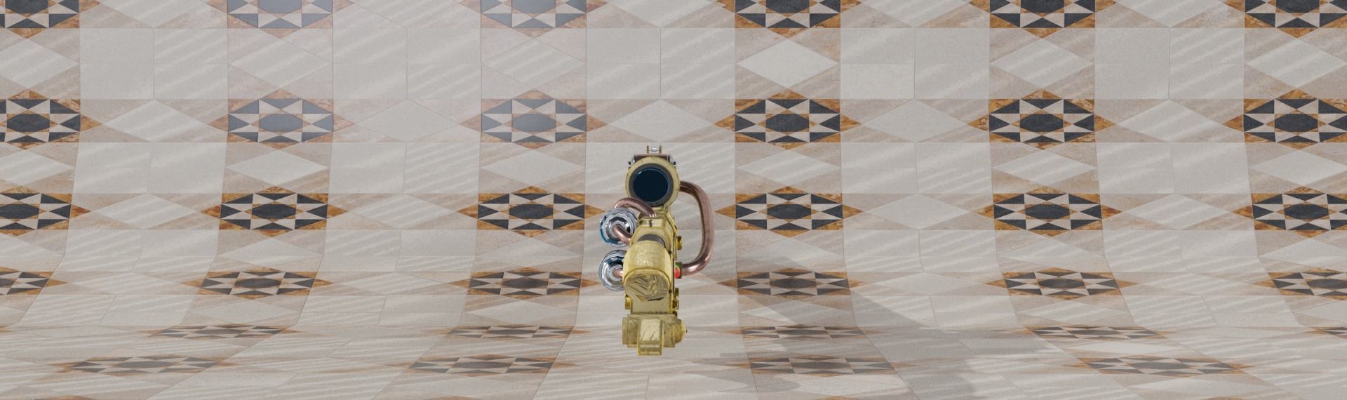 Steampunk pistol Free low-poly 3D model_9