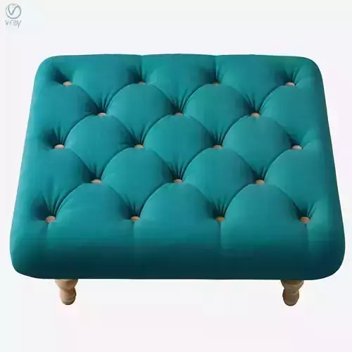 footstool teal tufted ottoman with wooden legs
