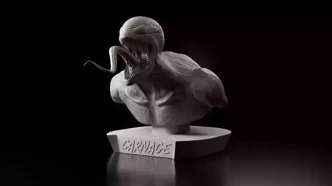Carnage bust of creature with mouth