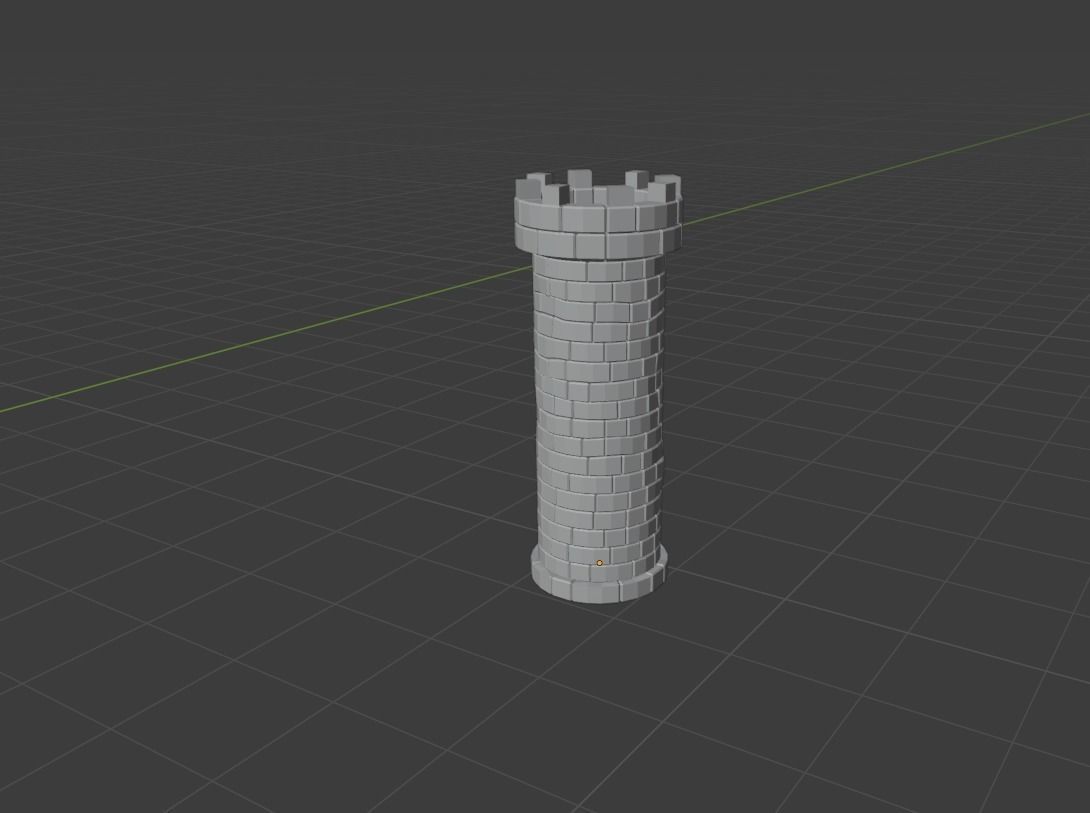 Low Poly Castle Tower  3D print model_2